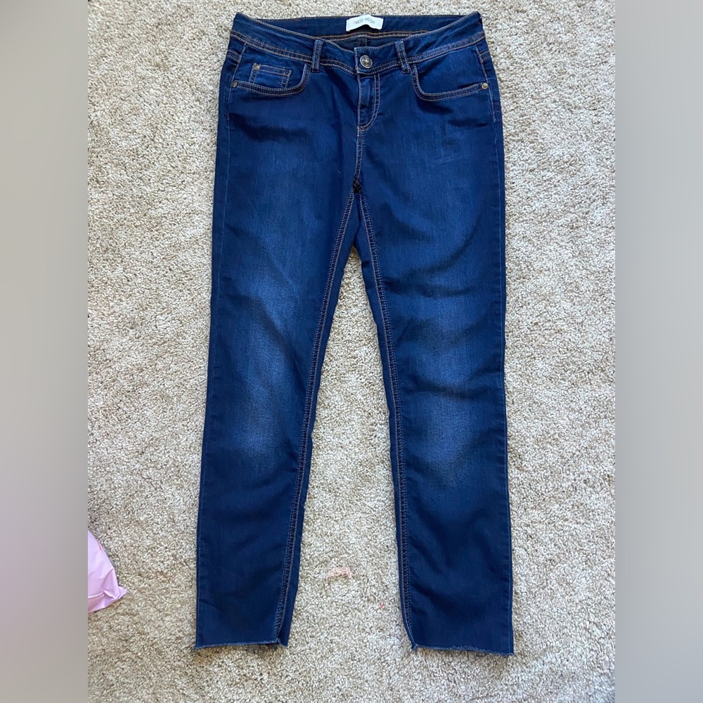 Dark Blue Ankle Jeans - Women's Cropped